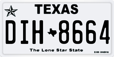 TX license plate DIH8664