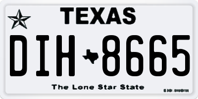 TX license plate DIH8665