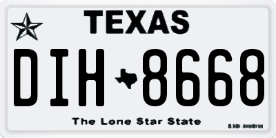 TX license plate DIH8668