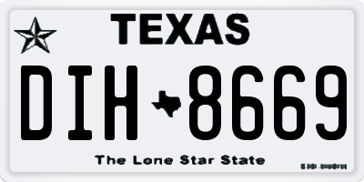 TX license plate DIH8669