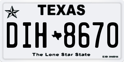 TX license plate DIH8670