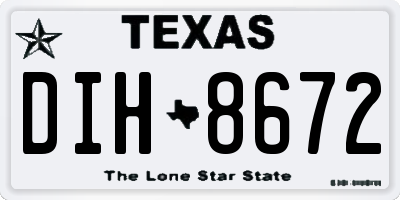 TX license plate DIH8672