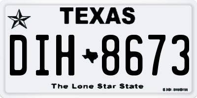 TX license plate DIH8673