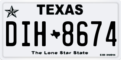 TX license plate DIH8674