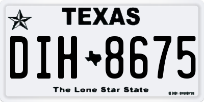 TX license plate DIH8675