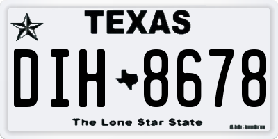 TX license plate DIH8678