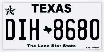 TX license plate DIH8680