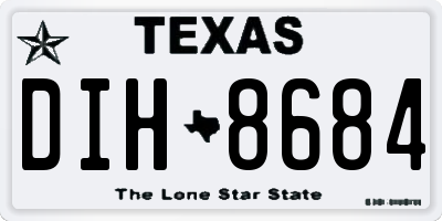 TX license plate DIH8684