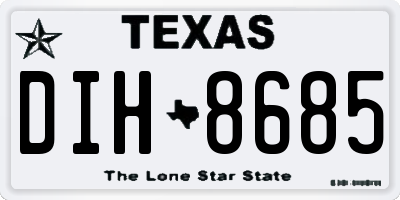 TX license plate DIH8685