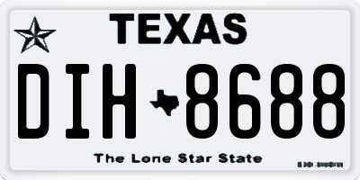 TX license plate DIH8688