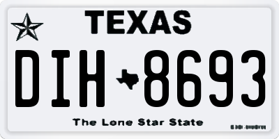 TX license plate DIH8693