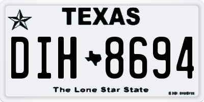 TX license plate DIH8694