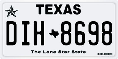 TX license plate DIH8698