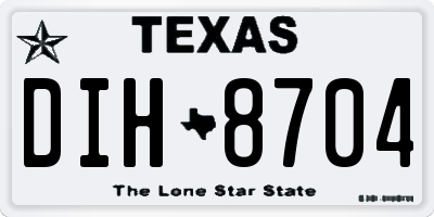 TX license plate DIH8704