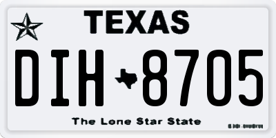 TX license plate DIH8705
