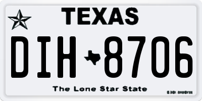 TX license plate DIH8706