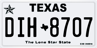 TX license plate DIH8707