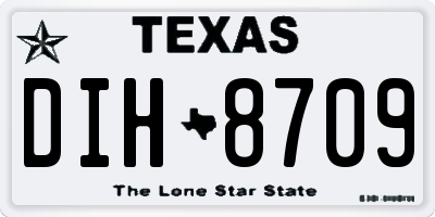 TX license plate DIH8709