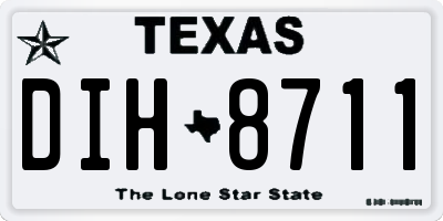 TX license plate DIH8711