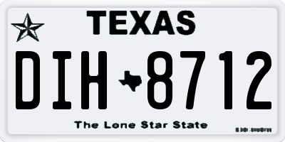 TX license plate DIH8712