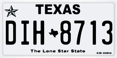 TX license plate DIH8713