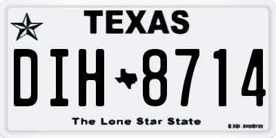 TX license plate DIH8714