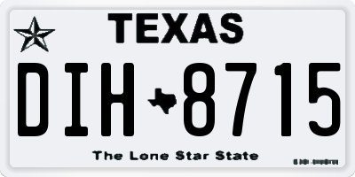 TX license plate DIH8715