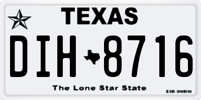 TX license plate DIH8716