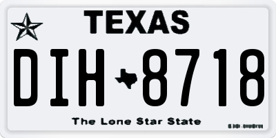 TX license plate DIH8718