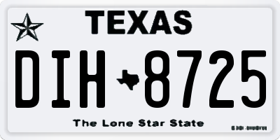 TX license plate DIH8725