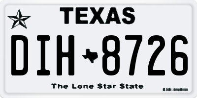 TX license plate DIH8726