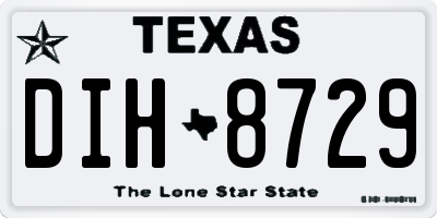 TX license plate DIH8729