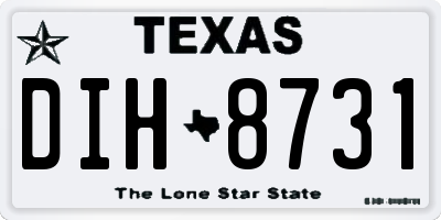 TX license plate DIH8731