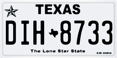 TX license plate DIH8733