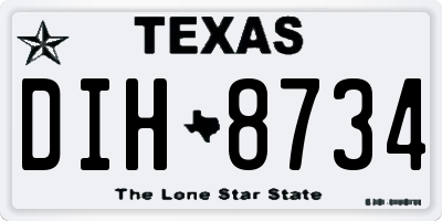 TX license plate DIH8734