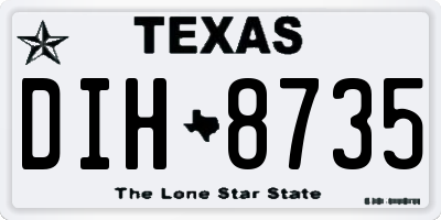 TX license plate DIH8735