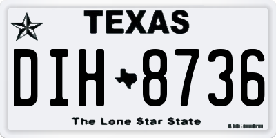 TX license plate DIH8736