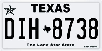 TX license plate DIH8738