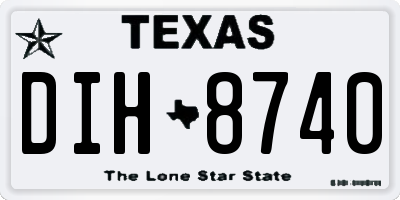 TX license plate DIH8740