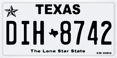 TX license plate DIH8742