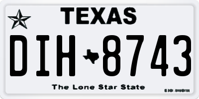 TX license plate DIH8743