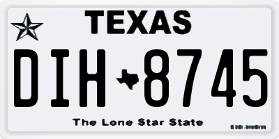 TX license plate DIH8745