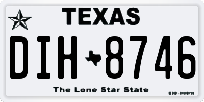 TX license plate DIH8746