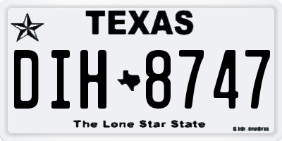 TX license plate DIH8747