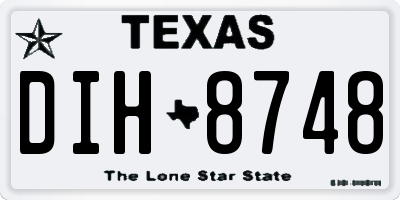 TX license plate DIH8748