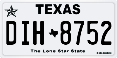 TX license plate DIH8752