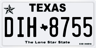 TX license plate DIH8755
