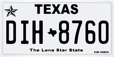 TX license plate DIH8760