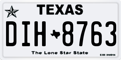 TX license plate DIH8763