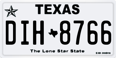 TX license plate DIH8766